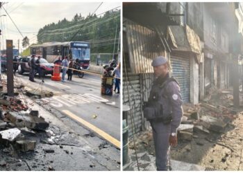 Três pessoas ficam feridas após marquise desabar sobre ponto de ônibus na Zona Sul de SP
